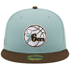 Philadelphia 76ers Two-Tone 59FIFTY Fitted Hat Light Blue/Brown