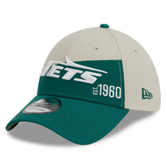 New York Jets New Era 2023 Sideline Historic 39THIRTY Flex Hat Cream/Kelly Green