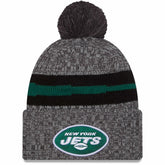 New York Jets New Era 2023 Sideline Sport Cuffed Pom Knit Hat Gray