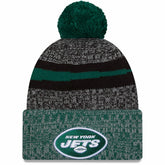 New York Jets New Era 2023 Sideline Sport Cuffed Pom Knit Hat Black/Green