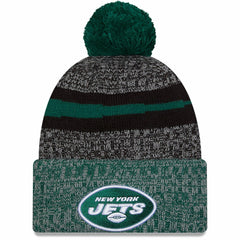 New York Jets New Era 2023 Sideline Sport Cuffed Pom Knit Hat Black/Green