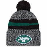 New York Jets New Era 2023 Sideline Cuffed Knit Hat With Pom Black