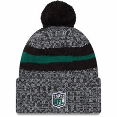 New York Jets New Era 2023 Sideline Cuffed Knit Hat With Pom Black