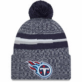 Tennessee Titans New Era 2023 Sideline Cuffed Knit Hat With Pom Navy