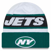 New York Jets New Era 2023 Sideline Tech Cuffed Knit Hat White/Green