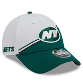 New York Jets New Era 2023 Sideline 9FORTY Adjustable Hat White/Green