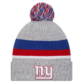 New York Giants New Era Youth Cuffed Knit Hat with Pom Heather Gray