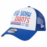 New York Giants New Era Stacked A-Frame Trucker 9FORTY Adjustable Hat White/Royal