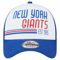 New York Giants New Era Stacked A-Frame Trucker 9FORTY Adjustable Hat White/Royal