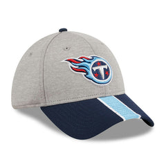 Tennessee Titans New Era Striped 39THIRTY Flex Hat Heather Gray/Navy