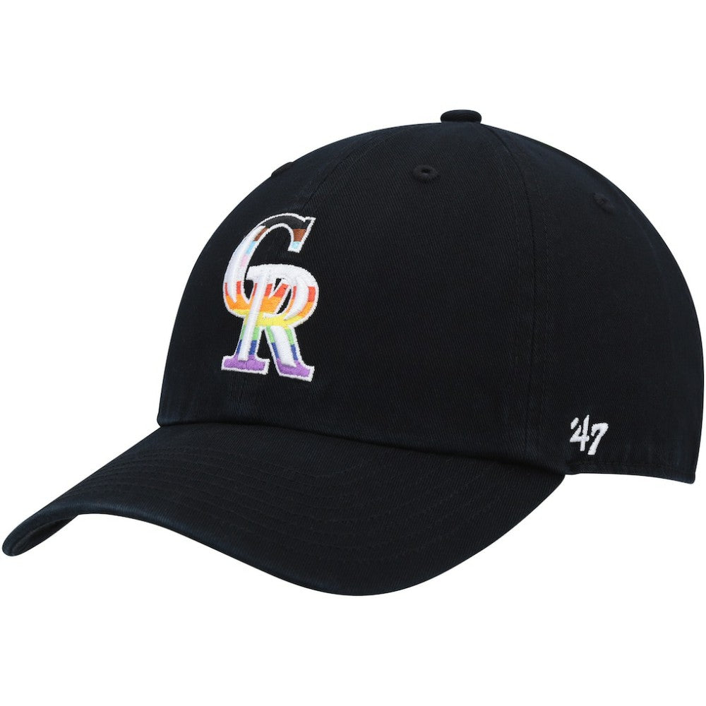 Colorado Rockies '47 Team Pride Clean Up Adjustable Hat - Black Hats