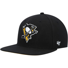 NHL Pittsburgh Penguins '47 Sure Shot Captain Snapback Hat - Black