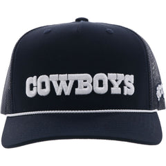 Dallas Cowboys HOOey Wordmark Rope Trucker Adjustable Hat Navy