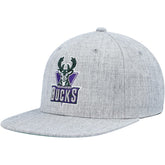 Milwaukee Bucks Hardwood Classics 2.0 Snapback Hat Heather Gray