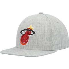 Miami Heat Hardwood Classics 2.0 Snapback Hat Heather Gray