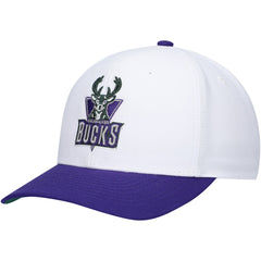 Milwaukee Bucks Hardwood Classics Core 2-Tone 2.0 Pro Snapback Hat White/Purple