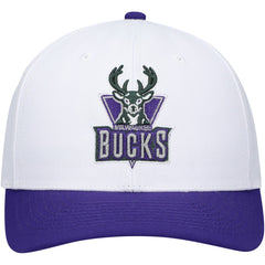 Milwaukee Bucks Hardwood Classics Core 2-Tone 2.0 Pro Snapback Hat White/Purple