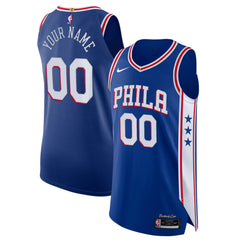 NBA Philadelphia 76ers Custom Authentic Jersey - Icon Edition - Royal