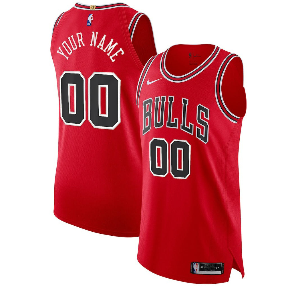 Chicago Bulls Authentic Custom Jersey Red Icon Edition