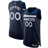 NBA Minnesota Timberwolves Authentic Custom Jersey Navy - Icon Edition