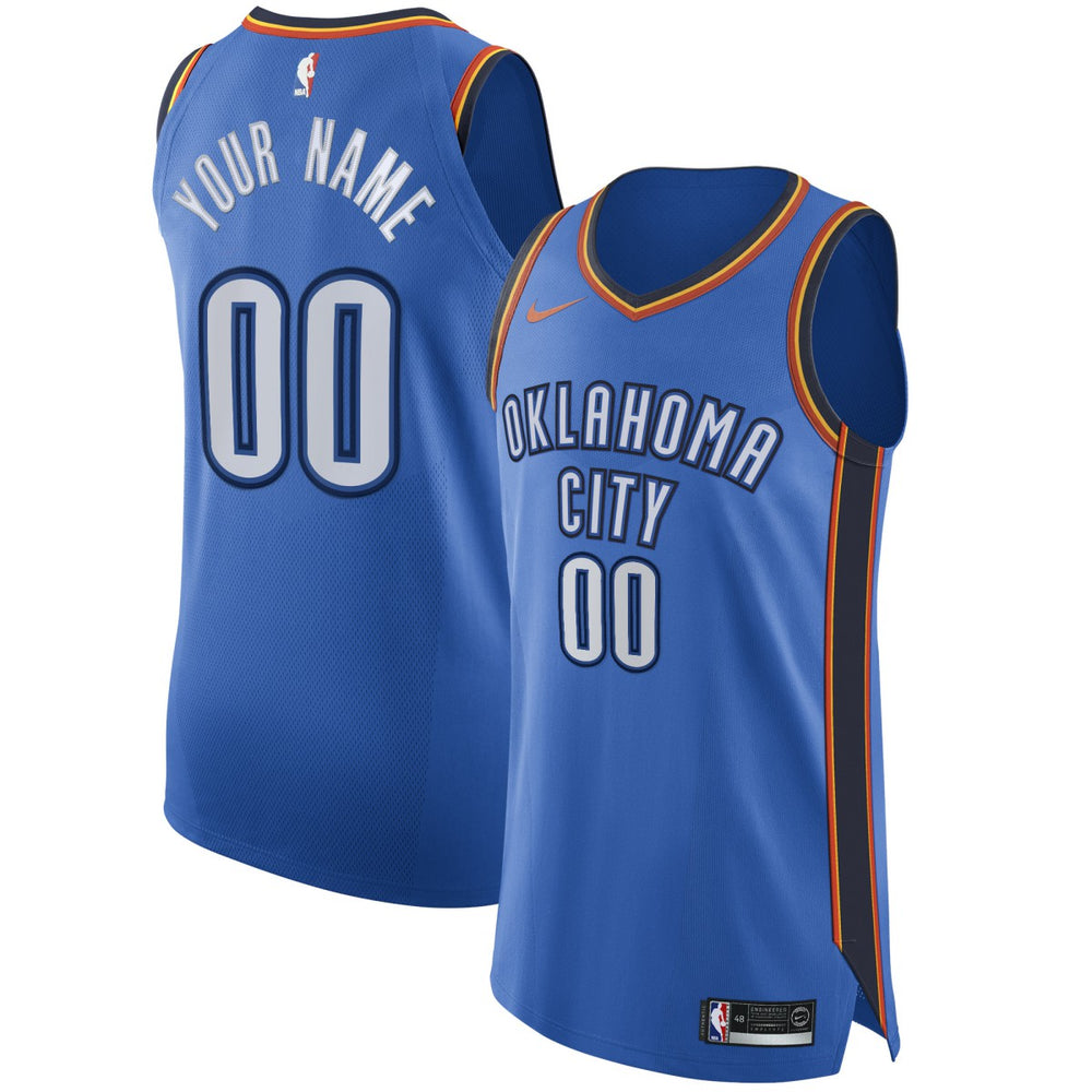 NBA Oklahoma City Thunder Authentic Custom Jersey Blue - Icon Edition