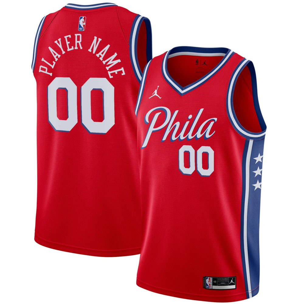 NBA Philadelphia 76ers Jordan Brand Swingman Custom Jersey - Statement Edition - Red on sale