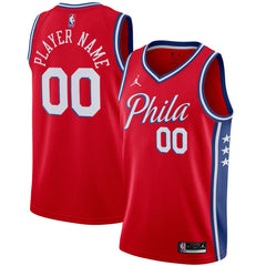 NBA Philadelphia 76ers Jordan Brand Swingman Custom Jersey - Statement Edition - Red on sale