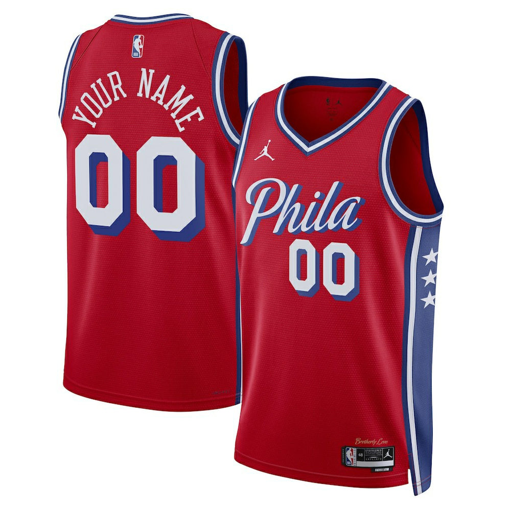 NBA Philadelphia 76ers Jordan Brand Unisex 2022/23 Swingman Custom Jersey - Statement Edition - Red on sale
