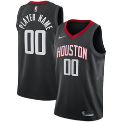 Houston Rockets Swingman Custom Jersey Black Statement Edition