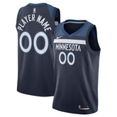 Minnesota Timberwolves Swingman Custom Jersey Navy Icon Edition