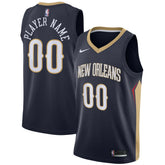 New Orleans Pelicans Swingman Custom Jersey Navy Icon Edition