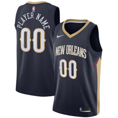 New Orleans Pelicans Swingman Custom Jersey Navy Icon Edition