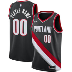 Portland Trail Blazers Swingman Custom Jersey Black Icon Edition
