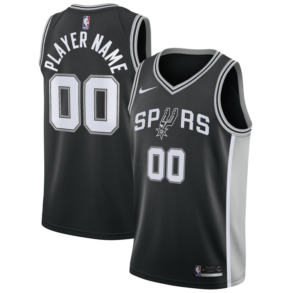 San Antonio Spurs Swingman Custom Jersey Black Icon Edition