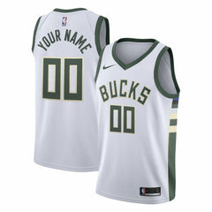 NBA Milwaukee Bucks Swingman Custom Jersey White - Association Edition