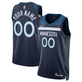 NBA Minnesota Timberwolves Unisex Swingman Custom Jersey Navy - Icon Edition
