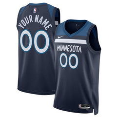 NBA Minnesota Timberwolves Unisex Swingman Custom Jersey Navy - Icon Edition