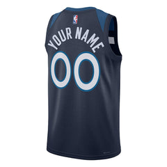 NBA Minnesota Timberwolves Unisex Swingman Custom Jersey Navy - Icon Edition