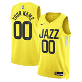 NBA Utah Jazz Unisex Swingman Custom Jersey Gold - Icon Edition