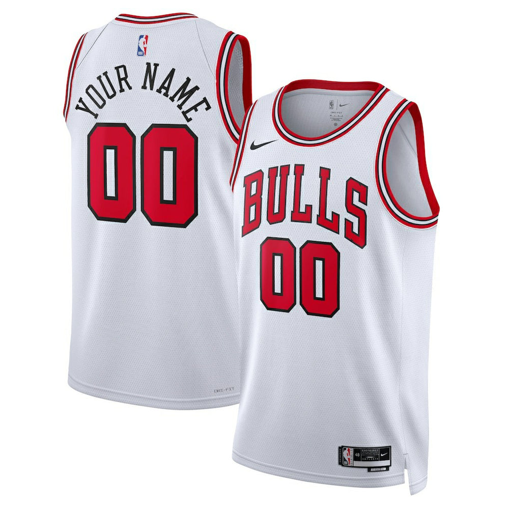 NBA Chicago Bulls Unisex Swingman Custom Jersey White - Association Edition