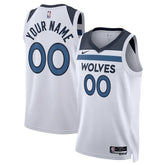 Minnesota Timberwolves Unisex Swingman Custom Jersey White Association Edition