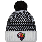 Los Angeles Rams New Era Women's 2023 NFL Crucial Catch Cuffed Pom Knit Hat Black/White