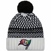 Tampa Bay Buccaneers New Era Women's 2023 NFL Crucial Catch Cuffed Pom Knit Hat Black/White
