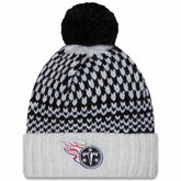 Tennessee Titans New Era Women's 2023 NFL Crucial Catch Cuffed Pom Knit Hat Black/White