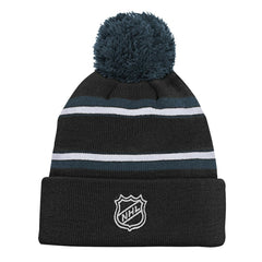 NHL Vegas Golden Knights Youth Jacquard Cuffed Knit Hat with Pom - Black