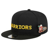 Golden State Warriors Post-Up Pin Mesh 9FIFTY Snapback Hat Black