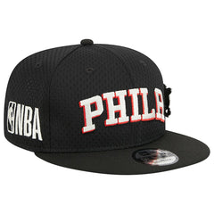 Philadelphia 76ers Post-Up Pin Mesh 9FIFTY Snapback Hat Black