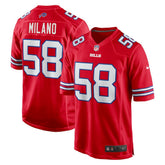 NFL Matt Milano Buffalo Bills Alternate Game Jersey - Red