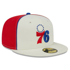 Philadelphia 76ers Piped Pop Panel 59FIFTY Fitted Hat Cream