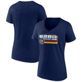 Denver Nuggets Women's Announcer V-Neck T-Shirt Navy